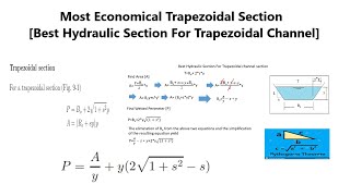 Most Economical Trapezoidal channel  Most Efficient Open Channel Section Best Hydraulic Section [upl. by Anada882]