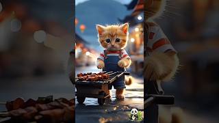 kitten baby sell chicken 🍗 kitten meow meowing ai cat [upl. by Pius945]