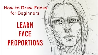 How to Draw Faces Learn Face Proportions  A Quick amp Easy Face Drawing Tutorial for Beginners [upl. by Stanislaw]