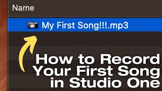 How to Record Your First Song in Studio One  PreSonus [upl. by Semajwerdna]