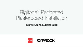 Rigitone™ Perforated Plasterboard Installation [upl. by Itnaihc]