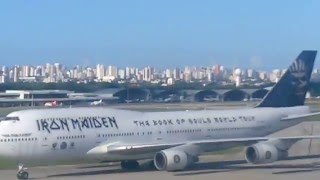 Iron Maiden Ed Force One 747400 Jumbo em Fortaleza [upl. by Wilden]