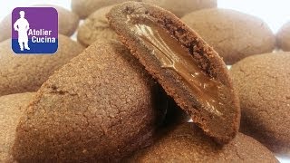 Biscotti frollini al cacao con cuore morbido di Nutella [upl. by Gunning]