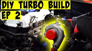 DIY Turbo Build  NB MX5 Miata  Episode 2  Manifold Turbo G19 Dipstick oil return EGR Delete [upl. by Gwen490]