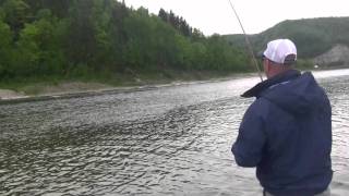 Jon Huff in Ledges Pool Restigouche River Lodge June 2011 [upl. by Erbe814]