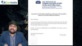 BIG BREAKING NEWS  ICSI Official Announcement  CSEET July 2024 RE EXAM [upl. by Reave]