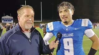 Antonio Castorena Olympic Trojans QB Talks after 27 to 12 Win over North Kitsap [upl. by Joyann763]