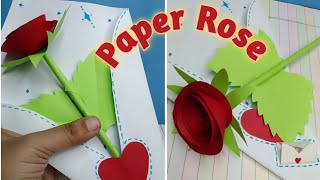 How to make easy simple Rose bouquet 🌹💝  handmade paper rose [upl. by Dnob204]