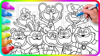 SMILING CRITTERS Coloring Pages  Best Friends  Satisfying Coloring Poppy Playtime Chapter 3 [upl. by Sukramal]