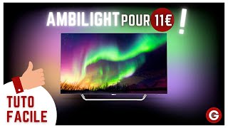 Fabriquer son ambilight TV pour 10 euros  DIY led déco [upl. by Marola]