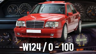 Mercedes Benz W124 0100 KMH 060 MPH ACCELERATION BATTLE [upl. by Kirsti]