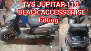 TVS KI NEW JUPITAR 110 BLACK ACCESSORISE FITTING [upl. by Aluk378]