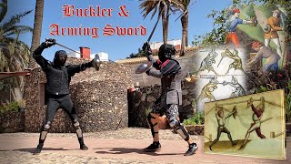 Historical Fencing BUCKLER amp ARMING SWORD [upl. by Mcintosh]