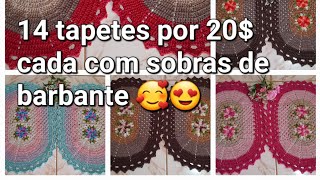 14 tapetes por 20 cada coleção tapetes econômicos com flores pipoca coleções Crochedarayatelie [upl. by Yretsym418]