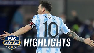 Lionel Messi buries unreal free kick dazzles in Argentinas 30 win  2021 Copa América Highlights [upl. by Lakin]