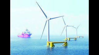 Floating Offshore Wind Farm  Offshore Animation [upl. by Lorimer]