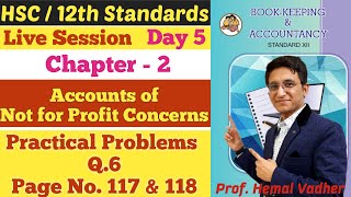 Not for Profit Concerns  Practical Problems Q6  Page No 117  Chapter 2  Class 12th  Day 5 [upl. by Aranahs]