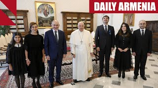 Pashinyan meets with Pope Francis in Vatican City [upl. by Ahsilam]