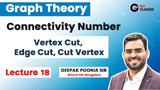 Graph Theory Lecture 18  Connectivity Number Vertex Cut Edge Cut Cut Vertex  Deepak Poonia [upl. by Wey278]