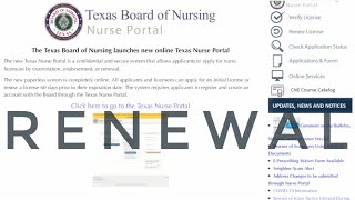 Easy Stepbystep Texas RN license renewal using their NEW PORTAL [upl. by Rehtnug718]