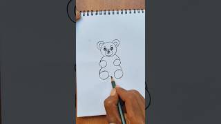 Easy teddy bear drawing shorts [upl. by Ralston263]