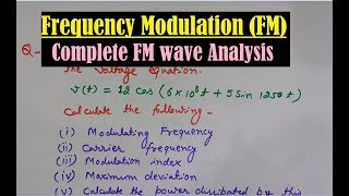 Frequency Modulation FM Modulation FM Wave Equation Modulation Index of FM  Frequency Deviation [upl. by Holmann]