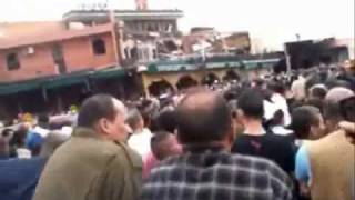 Attentat au café Argana Marrakech Maroc إنفجار أركانة مراكش المغرب [upl. by Lleznod]