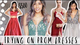 JJsHOUSE PROM DRESS TRY ON  AFFORDABLE PROM DRESSES HAUL amp UNBOXING [upl. by Omocaig]