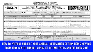 BIR Form 1604C Part 11 Summary 😊 [upl. by Llehsim360]