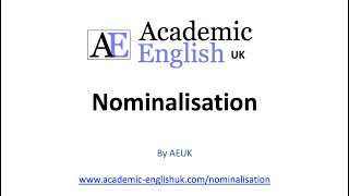 What is Nominalisation How to nominalise a sentence in academic writing [upl. by Onaimad]