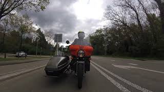 Moto Guzzi V50 Nato  sidecar  richting de Flevopolder [upl. by Hnil458]