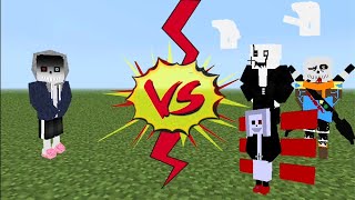 Dust sans vs WD gaster Ink sans and Darks sans Epic Battle in Minecraft Pe [upl. by Willi192]