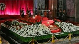 Kim Jongils body lies in state in glass coffin [upl. by Ulphi998]