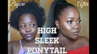 Less than 15 How to Sleek Ponytail with Thin Edges amp Short 4C Hair NO WAVES  Lebanna Beauty [upl. by Batish]