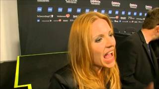 Eurovision 2014 Interview with Valentina Monetta San Marino after qualifying for the final [upl. by Vahe607]