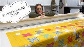 Making Progress on the Stars and Xs quilt VLOG [upl. by Alyhc]