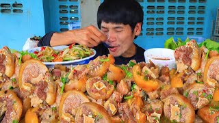 ซุปหางวัวส้มตำแกล้มผักสดแซ่บคักอีหลีครับพี่น้องMUKBANG EATING SHOWโก้อีสานพาแดก [upl. by Enirac]