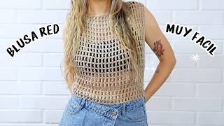 Blusa Red Muy Facil paso a paso Tutorial Hebras Crochet [upl. by Sharline979]