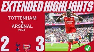 EXTENDED HIGHLIGHTS  Tottenham vs Arsenal 23 Saka Brace Goals  Premier League [upl. by Aeila147]