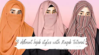 3 differents Hijab With Niqab Tutorial  Hijab Tutorial with full coverage  Niqab Style [upl. by Landers]