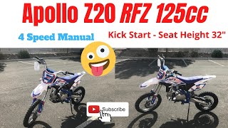 Apollo Z20 RFZ 125 Dirt Bike Review In Blue [upl. by Ansilma]