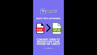 Enjoy PDFs Anywhere Convert Them to eBooks for Your Phone or Tablet deftpdf shorts [upl. by Meldoh]