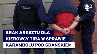 Brak aresztu dla kierowcy tira po tragicznym karambolu 21 aut na S7 TVN24 [upl. by Brenton]