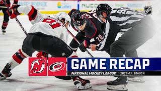 Devils  Hurricanes 125  NHL Highlights 2024 [upl. by Rocker]