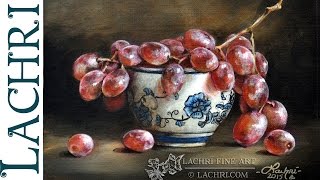 How to glaze  Time Lapse grapes painting Demo by Lachri [upl. by Leahcimnaes]