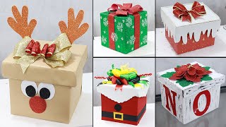 Easy and BudgetFriendly Gift Box Decor  5 DIY Christmas Gift Boxes [upl. by Raama]