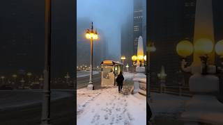 Chicago snow drive is the most beautiful driveWacker Drive Chicago IL [upl. by Akitahs]