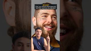 Post Malone Makeover  Removing Tattoos amp Trim his Beard postmalone [upl. by Nhoj]