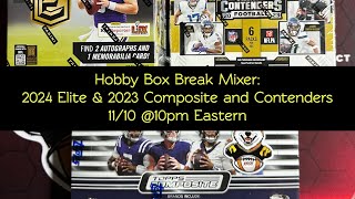 Football Hobby Box Break Mixer 2024 Elite 2023 Contenders and 2023 Topps Composite [upl. by Gnap]