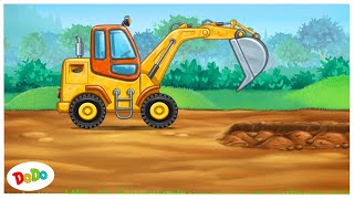 Digger cartoon for kids [upl. by Lauralee]